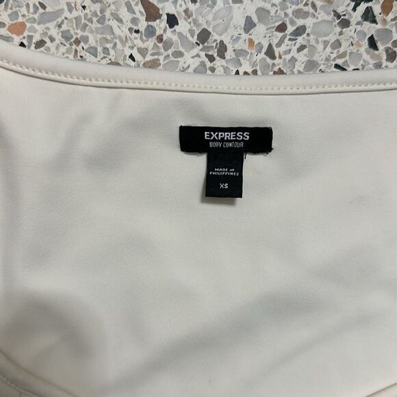 Express ivory compression body contour corset long sleeve top xs - Picture 6 of 8